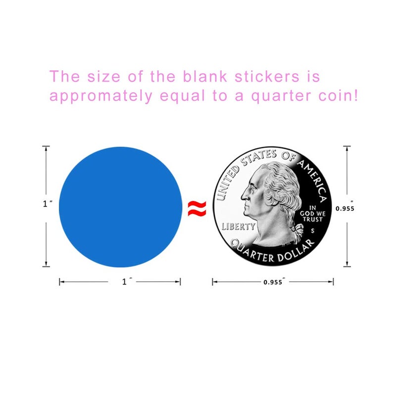 Hcode 1 Inch Color Coding Labels - 1000 Pieces, Garage Sale & Yard Sale Stickers, Round Permanent Adhesive Dots, Glossy Writable Paper Labels - Image 3
